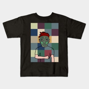 Unique MaleMask Digital Collectible with DoodleEye Color and DarkSkin on TeePublic Kids T-Shirt